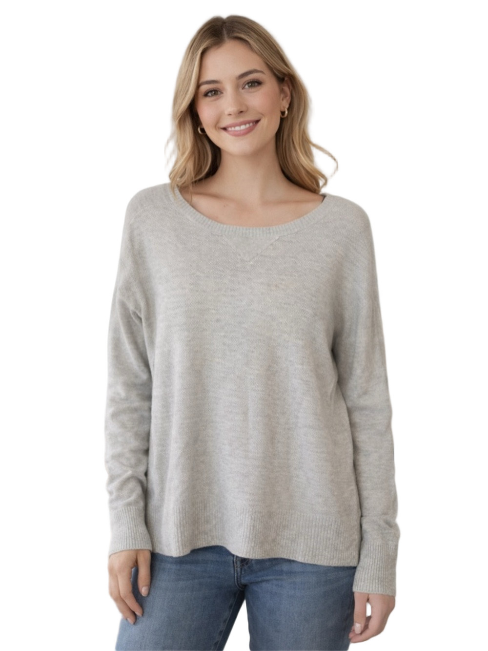 american eagle Gray Knit crew neck Sweater